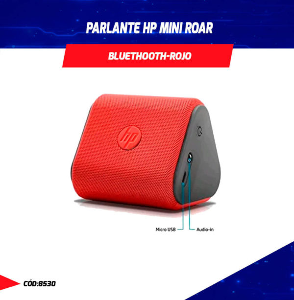 Parlante Bluetooth Portatil Hp Mini Roar Y0s49la Duracion De Bateria Hasta 4 Horas Usb Microsd 2343