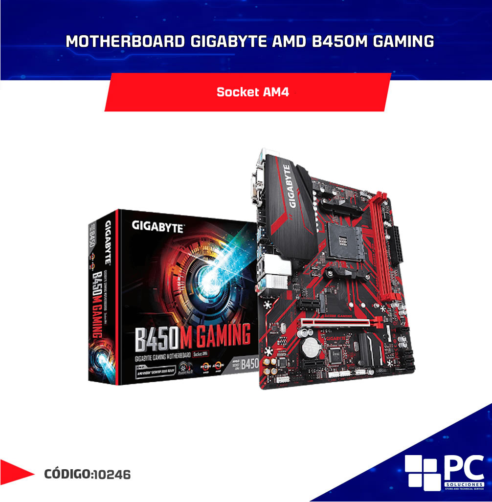 MOTHERBOARD GIGABYTE AMD B450M GAMING PC Soluciones Integrales