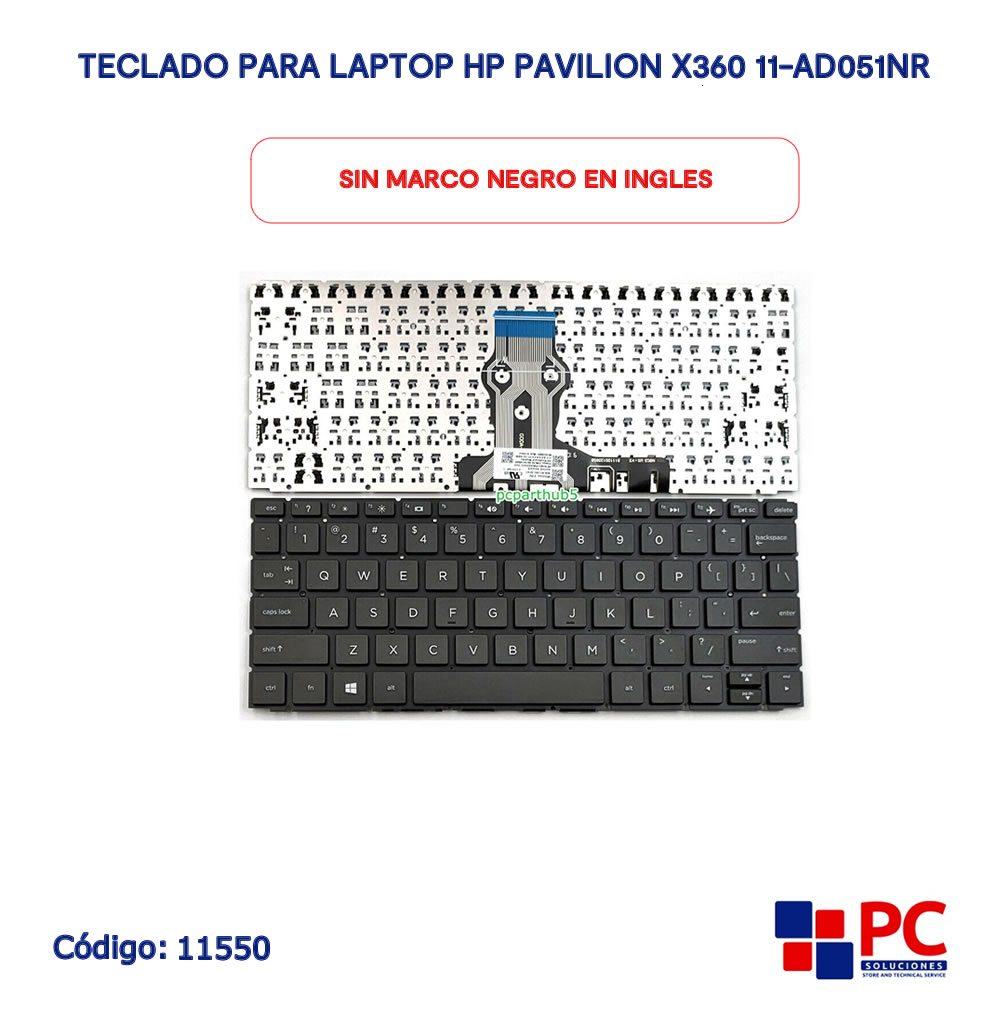 TECLADO PARA LAPTOP HP PAVILION X360 11-AD051NR 11M-AD013DX 11M-AD051NR ...