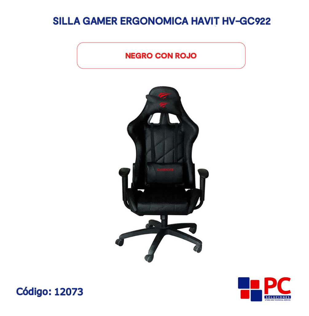 Silla Ergonomica Gamer Negro PC Soluciones Integrales